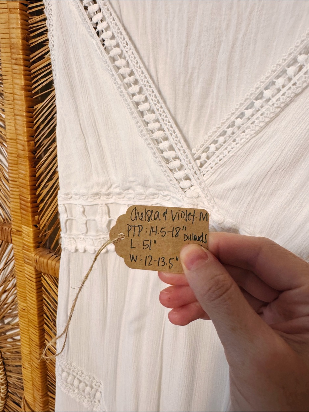 Chelsea & Violet White Maxi Dress | SZ M - Picture 9 of 9